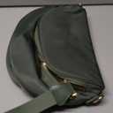 Nylon Crossbody Bags Bum Bag for Women Large Sling Bag Purse with Adjustable Strap（Bean Green）
