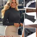 4 Pack Women's Plus Size Mock Turtleneck Tops Thermal Fleece Ribbed Long Sleeve Cotton Fitted Shirts Layer Sweater (5X-Large, Navy Blue, White, Dark Gray, Black)