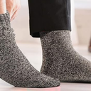 Men's Heavy Thick Cotton Socks Winter Thermal Soft Warm Comfort Crew Socks, 265 MM, Gray