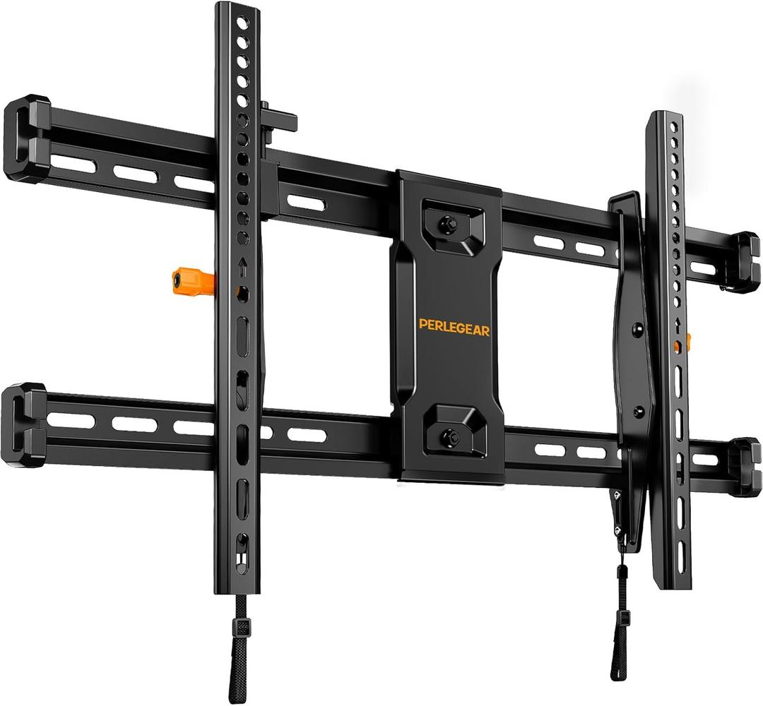 Perlegear Tilting TV Wall Mount for 4290 Inch TVs with Leveling Adjustment, Low Profile TV Mount up to 132 lbs, Wall Mount Bracket Fits 12/16/18/24 Wood Studs, Max VESA 600x400mm, PGLT9