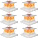 Dynaming 6 Pack Solar Post Cap Lights Outdoor with Flickering Flame Light, White Shell Fence Post Solar Lights Fit 4x4 5x5 Vinyl/Wooden Posts, Brightness LED Lighting Decor for Garden Deck Patio,White, Flickering Flame, 6 Pack