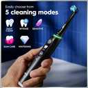 Oral-B iO Deep Clean + Protect Rechargeable Electric Toothbrush, Black, iO Series 7, 2 Replacement Brush Heads, Charging Travel Case