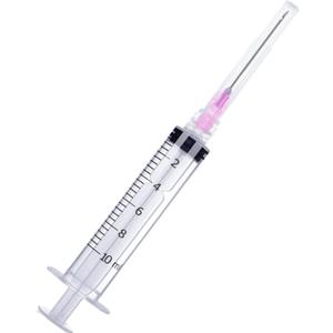 100 Pack Disposable 10ml/cc Lab Syringes with 18Ga 1 Inch Needle Luer Lock, Individually Sealed Packed