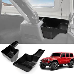 Wheel Well Storage Bin Fit for 2018-2023 Jeep Wrangler JL JLU 4XE Rear Trunk Side Storage Box Cargo Organizer Cargo Tray for Wrangler JL 4dr Accessories(18-23 Trunk Organizer, Not Gladiator)