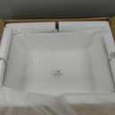 Lordear Vessel Sink Rectangle 19 Inch Bathroom Sink,Rectangular Modern Above Counter Bathroom Sinks White 19x15 Inch Porcelain Ceramic Vessel Vanity Sink Art Basin