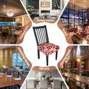 Stretch Dining Chair Seat Covers Set of 4,Dining Chair Slipcovers, Floral Printed Chair Covers,Soft Fabric Washable Upholstered Chair Seat Protector, No Rear Covers for Home Kitchen Dining Room (Redflame Flowers)