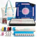 American Mahjong Set, 166 Deep Engraved Melamine Tiles With Premium Mat