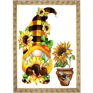 5D Diamond Painting Kits for Adults Sunflower Diamond Painting Without Frame Anime Gnome Diamond Painting Kits for Beginners 12x16 Inch