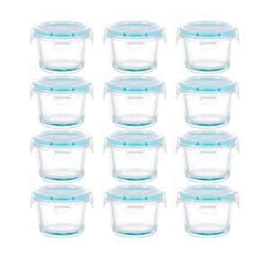 binsakao Mini Glass Food Storage Containers - 12 Pack 5 oz Small Glass Jars with Locking Lids - Airtight Food Containers - Freezer, Microwave, Dishwasher Safe
