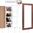 8x21 Picture Frame Display 4 opening 5x7 Collage Picture Frame,Multi Photo Frame with Mat,Plexiglass,Horizontal and Vertical Formats for Wall Decor,Walnut Wood Grain