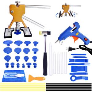 Car Dent Puller Kit,47PCS Paintless Dent Remover Kit with Golden Dent Puller, Bridge Puller & Glue Gun for Auto Body Dent Removal, Dent Pullers Kit for SUV Truck Car Refrigerator DIY Repair