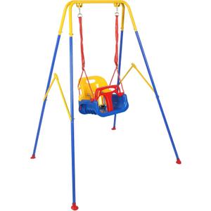 3-in-1 Toddler Swing Set, Metal A-Frame Hammock Chair Stand, Foldable Baby Swing Frame, Easy to Assemble & Store, Indoor/Outdoor Swing Stand for Toddler Baby Jumper Chair (SEAT) (Bule)