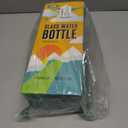 CIVAGO 24 oz Glass Water Bottle with Straw and Handle, Large Sports Motivational Water Bottle Flask with Time Marker and 2 Lids, Leakproof Jug Canteen with Silicone Sleeve for Gym, Army Green