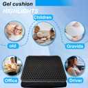 Yimiyaa Gel Seat Cushion, Double Thick Egg Gel Cushion for Pressure Pain Relief, Breathable Wheelchair Cushion Chair Pads for Car Seat Office Chair Black