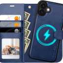 OCASE for iPhone 17 Detachable Wallet Case with Card Holder, 2 in 1 PU Leather Flip Folio with RFID Blocking Stand Wrist Strap Shockproof Phone Cover 6.3 Inch 2025, Blue
