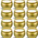 Scented Candles Gift Set, 12 Pack Natural Soy Wax Single tin 4 oz for Family Gatherings, Festive Candles