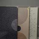 Framed Large Boho Neutral Abstract Wall Art for Living Room, Black Beige Sun and Moon Paintings Prints for Hallway Office, Set of 3 Piece Modern Minimalist Canvas Artwork Pictures 24x36 Inch