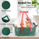 OIAHOMY Woven Basket, Gift Basket Empty with Gift Bags and Ribbons, Rope Baskets for Baby Showers, Storage Baskets with Handles for Nursery, Pet Toy Organizer - Green