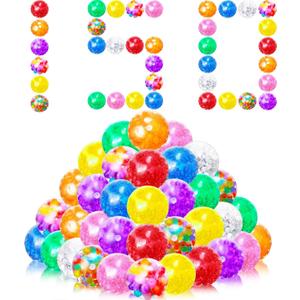 Shappy 150 Pack Mini Stress Fidget Ball Bulk for Adults Stress Balls Set Filled with Water Beads Anti Anxiety and Fidget Balls to Relax Prize Party Favors Birthday Gifts Goodie Bag Stuffers