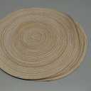 SHACOS Round Braided Placemats Set of 4 Round Table Mats for Dining Tables 15 inch Non Slip Washable Kitchen Table Place Mats Natural Farmhouse Decor (Beige, 4)