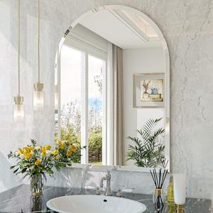 JIINGYO Frameless Bathroom Mirror, 22"x30" Arched Bathroom Vanity Mirrors for Beveled Edge, Arched Wall Mirror, Decorative Arch Mirrors for Bedroom, Entryway, Living Room : Home & Kitchen