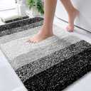 OLANLY Bathroom Rugs Mat 30x20, Extra Soft Absorbent Microfiber Bath Rugs, Rubber Backing, Quick Dry, Machine Washable Bath Mats for Bathroom Floor, Tub and Shower, Home Decor Accessories, Black