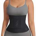 FeelinGirl Waist Trainer Belt for Women Waist Cincher Waist Trimmer Corset Adjustable Hook Loop Tummy Control Slimming (XX-Large, Black)