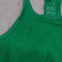 ATTRACO Women Ribbed Workout Crop Tops with Built in Bra Yoga Racerback Tank Top Tight Fit L, Green 