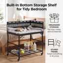 Bedside Dog Bed for Large Dogs, 35.4"x24.6" Dual Height Adjustable Pet Bed, Sturdy Metal Frame with 2-Side Guardrail, Bottom Storage Shelf & Washable Plush Mat