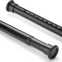 Heavy-duty Tension Curtain Rod, 28-43 Inch,Spring Closet Rod, for Windows or Shower, Easy to Install, No Drilling, No Rust, for Bathroom, Rod Diameter 1.26 Inches (BLACK)