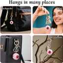 2pcs Goth Eyeball Keychain, Halloween Creepy Horror Bag Charm with Heart Key Ring Halloween Accessories for Men Women
