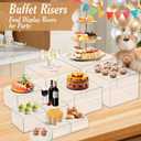 10 PCS Buffet Risers, Large Food Risers for Buffet Table, Food Display Risers for Party, White Acrylic Boxes Dessert Table Display Set, Risers Display Stands (Size 10" 9" 8" 7" 6" 5" 5" 4" 4" 3", Transparent)