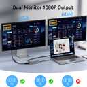 Acer 11 in 1 USB C HUB Multiport Adapter with 4K@60Hz HDMI, 2x10Gbps USB C, 2x5Gbps USB A, 100W PD Port, 1000Mbps Ethernet, 1080P VGA, SD/TF, Laptop Docking Station Dual Monitor for PC, Desktop
