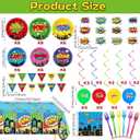 139Pcs Hero Theme Party Supplies with 24 Hero 9'' Plates 24 Hero 7'' Plates 24 Super Theme Swirls 16 Balloons 2 Banners 1 Tablecloth 24 Napkins 24 Forks for Kids Boy Birthday Party Decorations