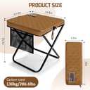 LiKiLiKi Extra Large Foldable Backpack Stool, Heavy Duty Thickened Collapsible Portable Pocket Chair, Compact Pocket Size Travel Seat for Hiking, Fishing, Picnic and Outdoor Activities (Brown)