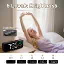 Netzu 3-in-1 Digital Clocks for Living Room with Temperature, Date & Time Display - 4 Levels Birghtness, 3 Volumes, Small & Compact Plug-in Alarm Clock for Bedroom, Office (Black)