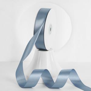 MEEDEE Dusty Blue Ribbon 1 Inch Dusty Blue Satin Ribbon Lux Double Faced Satin Ribbons by 50 Yards Polyester Blue Wrapping Ribbons for Crafts, Weddings, Flower Bouquet, Holiday Decorating