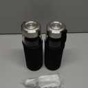 SIEROZUR Glass Juice Bottles 16 oz-2 Pack Leak Proof Wide Mouth Water Bottle with Stainless Steel Lid & Sleeve - for Juicing, Smoothies, Infused Water, Beverage Storage, Eco-Friendly Borosilicate