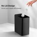 TIPGO Small Metal Trash Can, 2.1 Gallon Slim Trash Can for Bathroom, Wastebasket Garbage Bin for Bedroom, Office, Kitchen, Under Sink (Matte Black)
