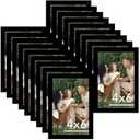 JCJMY 18 Packs 4x6 Picture Frames Black, 4x6 Frames Bulk, Gallery Wall Frame Set, 4 by 6 Frame Set of 18, Collage Wall Decor Photo Frames Set for Wall Hanging and Tabletop, Black
