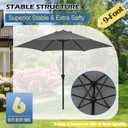 Sunnyglade 9FT Outdoor Patio Umbrella, Market & Table Umbrella with 6 Sturdy Ribs and Crank System, Fade-resistant & Waterproof for Garden Backyard Poolside Deck