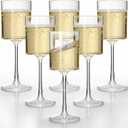 Lullaby 24PCS 9OZ Clear Plastic Wine Glasses - Elegant Plastic Champagne Glasses with Stem, Unbreakable and Crystal Clear Disposable Plastic Goblets for Party Wedding Special Occasions and Daily Use