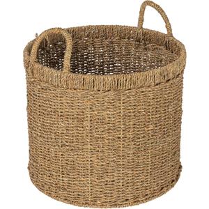 Household Essentials Round Seagrass Basket with Handles, Natural
