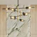 Modern Living room Dining room Sputnik Chandelier, Bedroom Hallway Light Fixtures, Pendant Lights Kitchen Island, Hanging Lights Ceiling Light Farmhouse Kitchen Decor Fixture Lamparas (Black & Gold-8)