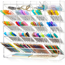 Acrylic Pen Organizer Storage for 250 Markers Vertical Marker Organizer Acrylic Pen Display Holder for Office Desk Desktop Stationery Pencil Storage, Clear, 13 x 4 x 12.4 Inch