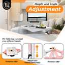 RV Adjustable Table Leg, 360 Degree Rotation Aluminum Alloy Removable RV Table Leg, Height Adjustable RV Table Leg Bracket for Caravan Motorhome Yachts, Easy to Install