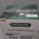 FOCUSLINE 100 Count Clear Plastic Plates 9 Inch, Disposable Heavy Duty Dinner Plates- Premium Hard Plastic Plate Fancy Disposable Clear Plates for Weddings, Parties and Events