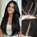 AISI HAIR Straight Lace Front Wig Pre Plucked With Baby Hair 13x4 HD Glueless Synthetic Black Wigs for Women 28inch Beginner Friendly