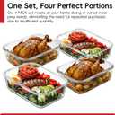4 Pack 8 Cups/ 63oz Large Glass Storage Containers with Lids, Meal Prep Containers, Glass Food Storage with Airtight Lid for Baking, Leak Proof & Microwave, Oven Safe (4 Containers + 4 Lids)