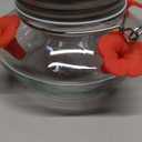 Glass Hummingbird Feeders for Outdoors Hanging, Cute Mason Jar Shape with 4 Silicone Flower Feeding Ports, Top Fill Leak Proof Easy to Clean and Refill, Humming Bird Feeder for Outside Garden